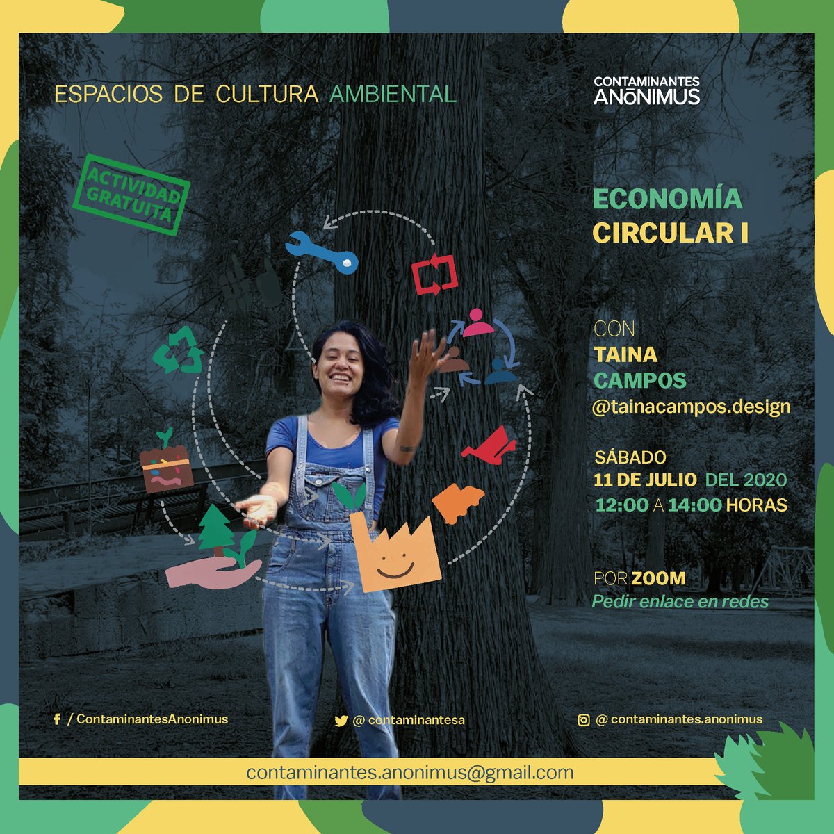 contaminantesa's tweet photo. #Taller de #economiacircular y ciclo de vida de producto con Taina. Aprenderán sobre la producción de lo que usamos y los beneficios ambientales de este sistema. sábado 11-07 12-14hrs #eca #espaciosdeculturaambiental #huertotlatelolco #tlatelolco #contaminantesanonimus #zoom https://t.co/boj3EJdcfU