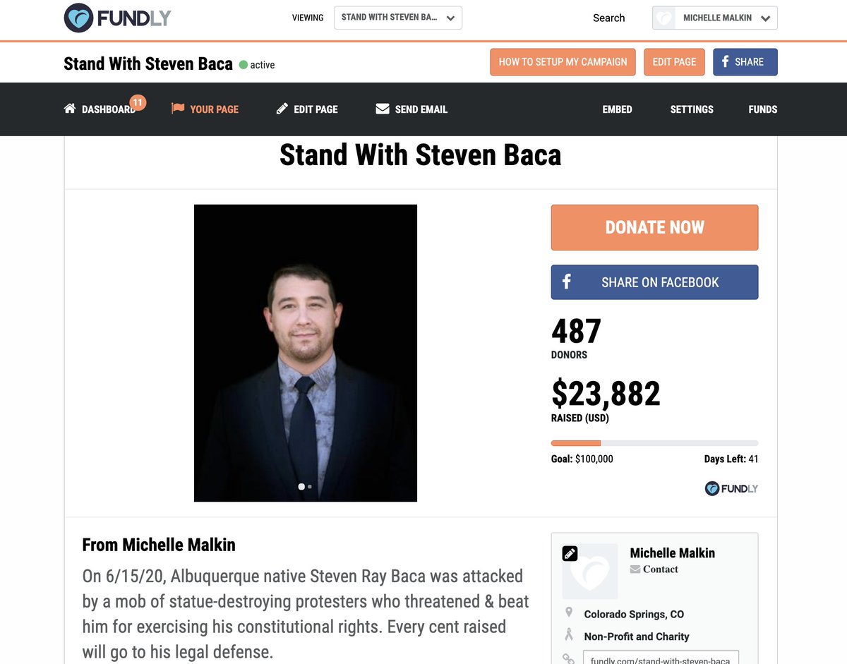 Soros funds to District Attorney Raul Torrez: $107,000Current funds raised for armed citizen patriot Steven Baca: $23,882 from 487 donors. https://fundly.com/stand-with-steven-baca #DefendOurMonuments  #DefendOurDefenders  #StandWithStevenBaca  @johncardillo  @nedryun  @CassandraRules