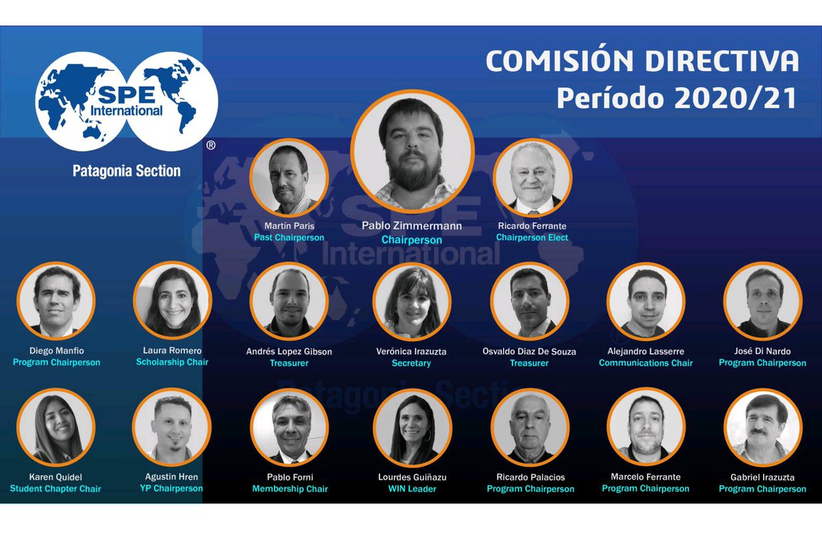 Comisión Directiva 2020/2021. Society of Petroleum Engineers. Patagonia Section.