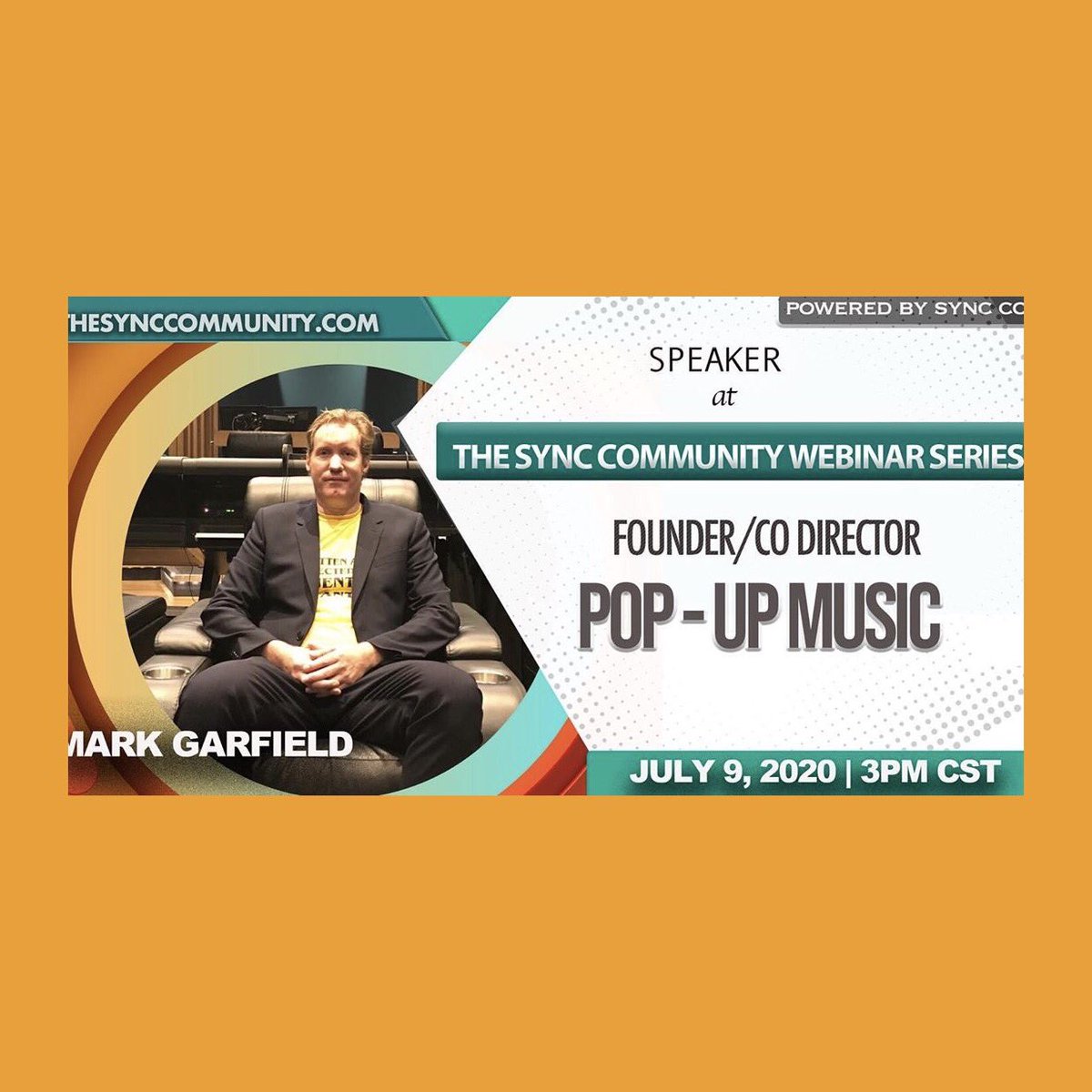 I'll be speaking at the Summer Webinar Series by <a href="/thesyncommunity/">thesynccommunity</a>, powered by @synccon (SYNC CON)  on July 9, 2020 on Sync and Navigating/Networking with Music Licensing Agencies and Libraries. how to join. #thesynccommunity #synccon