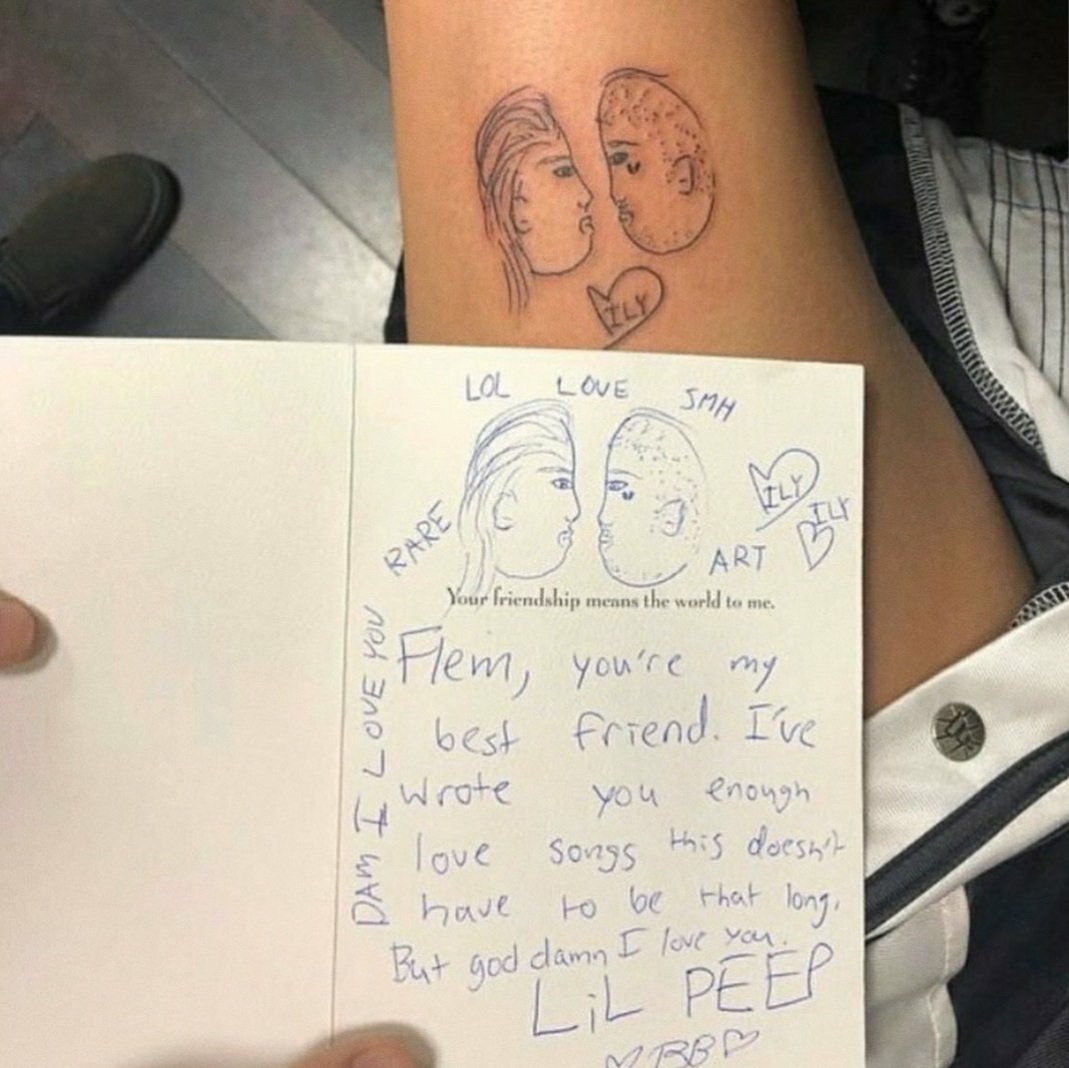 gus once wrote this love letter for emma and she got the drawing tattooed