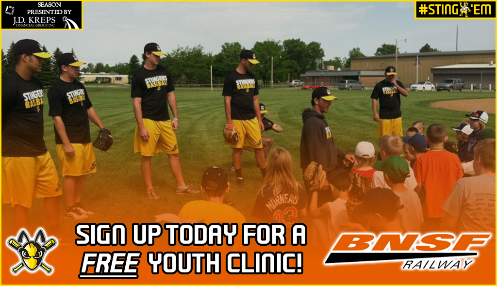 We're holding a FREE youth clinic courtesy of <a href="/BNSFRailway/">BNSF Railway</a>!

⌚️10am – 12 pm
🗓Sunday, July 26
🐝Bill Taunton Stadium

Clinic includes a FREE ballpark meal as well! Click the link to complete the registration form today! bit.ly/38GLINy