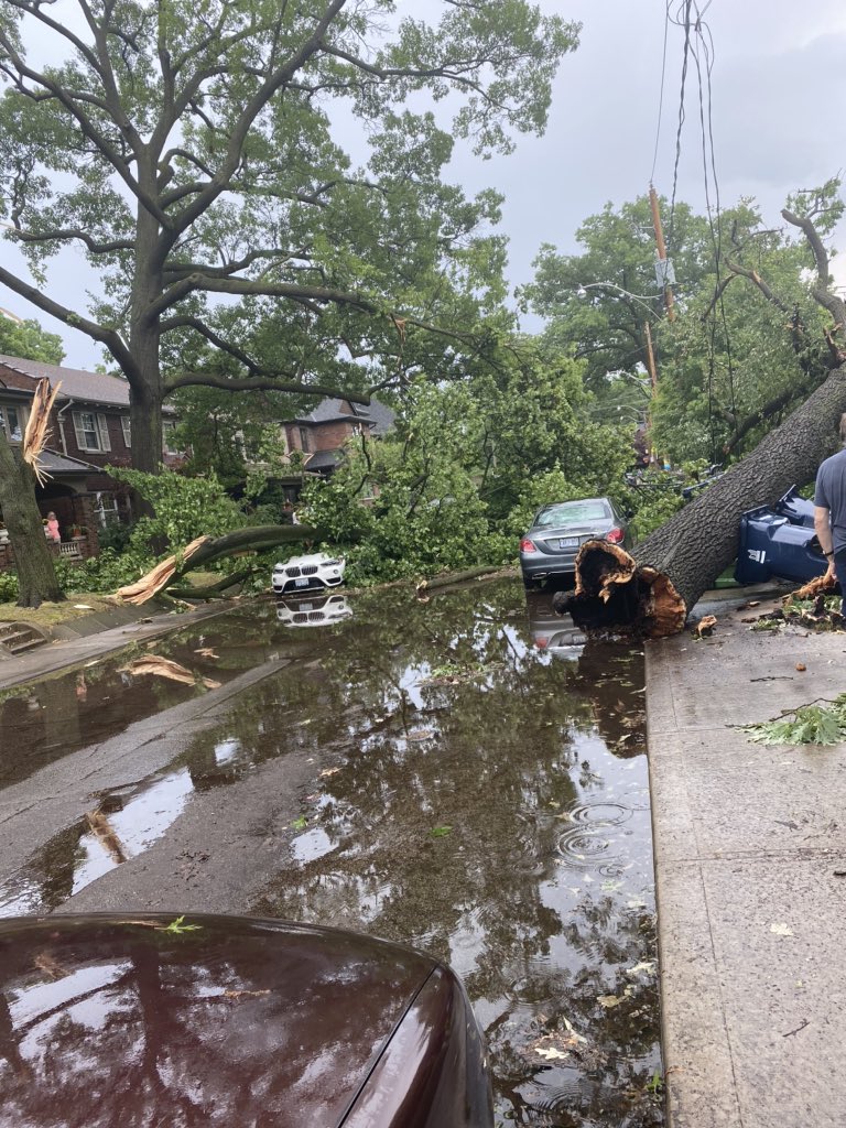 DiLenaMia's tweet photo. @CP24 Struck by the Tornado in Bloor West Village. Everyone is ok!! https://t.co/hvXRsR2hiV