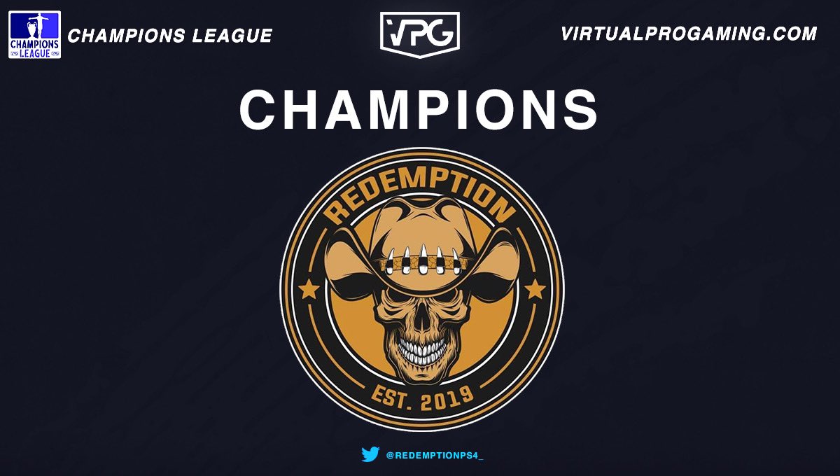 🏆| C H A M P I O N S |🏆

⚽️| Congratulations to <a href="/RedemptionPS4_/">Redemption PS4</a> for winning the @VPGeCL final 3-2. Taking home $1300. Fantastic individual performance from <a href="/KingDavid7x/">KD 👑</a> 🔥 

Well played to @NWaEsport for finishing runners up taking home $400. 

#Redemption #Champions