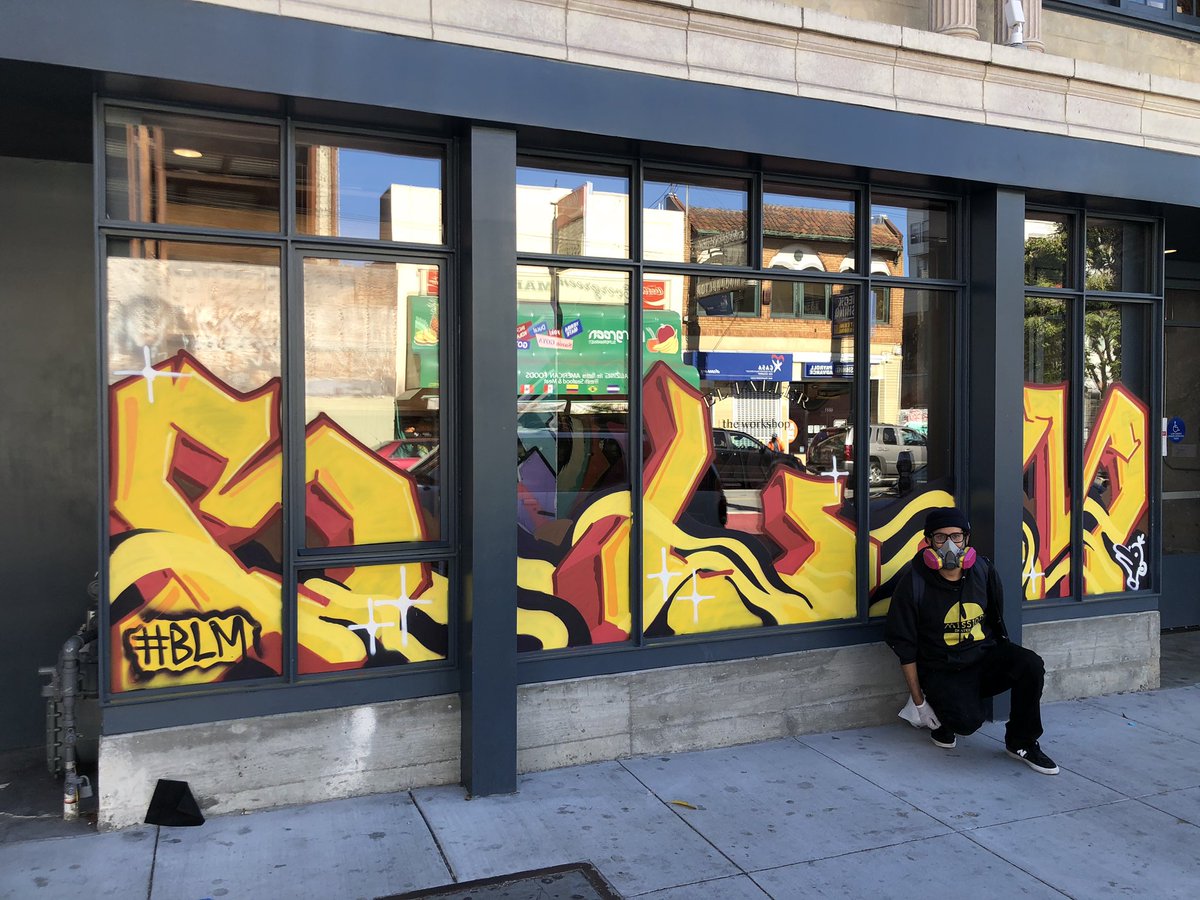 SherwoodEng's tweet photo. We're proud to share our new SF office front of house designed by local fine artist &amp; muralist Max Martilla! Sherwood is working on internal &amp; external initiatives to continue to support the #blm movement and BIPOC communities. We look forward to sharing these soon. https://t.co/ziTAkeHDul