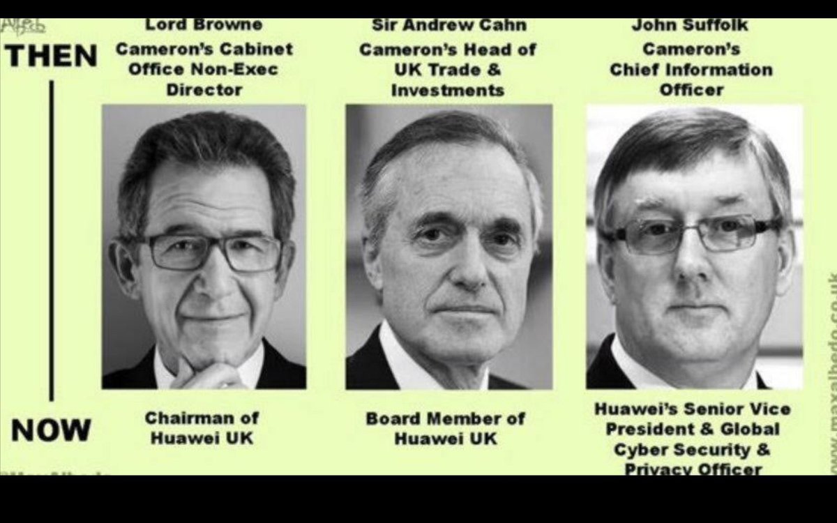 These are the former senior UK political figures are involved in the Huawei contract with the proto-genocidal Chinese Communist Party: See how far the rot has spread.