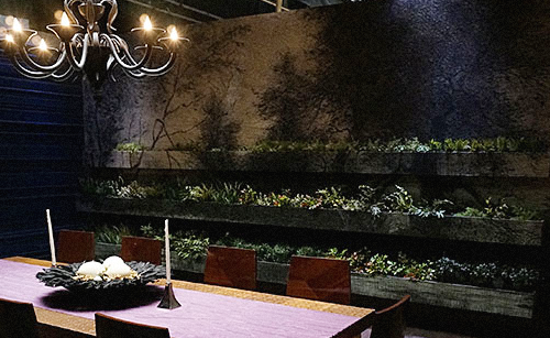 obsessed with the herb garden in Hannibal's dining room, perpetually shrouded in darkness. we must assume he blasts it with a grow-lamp whenever he's out of the house.