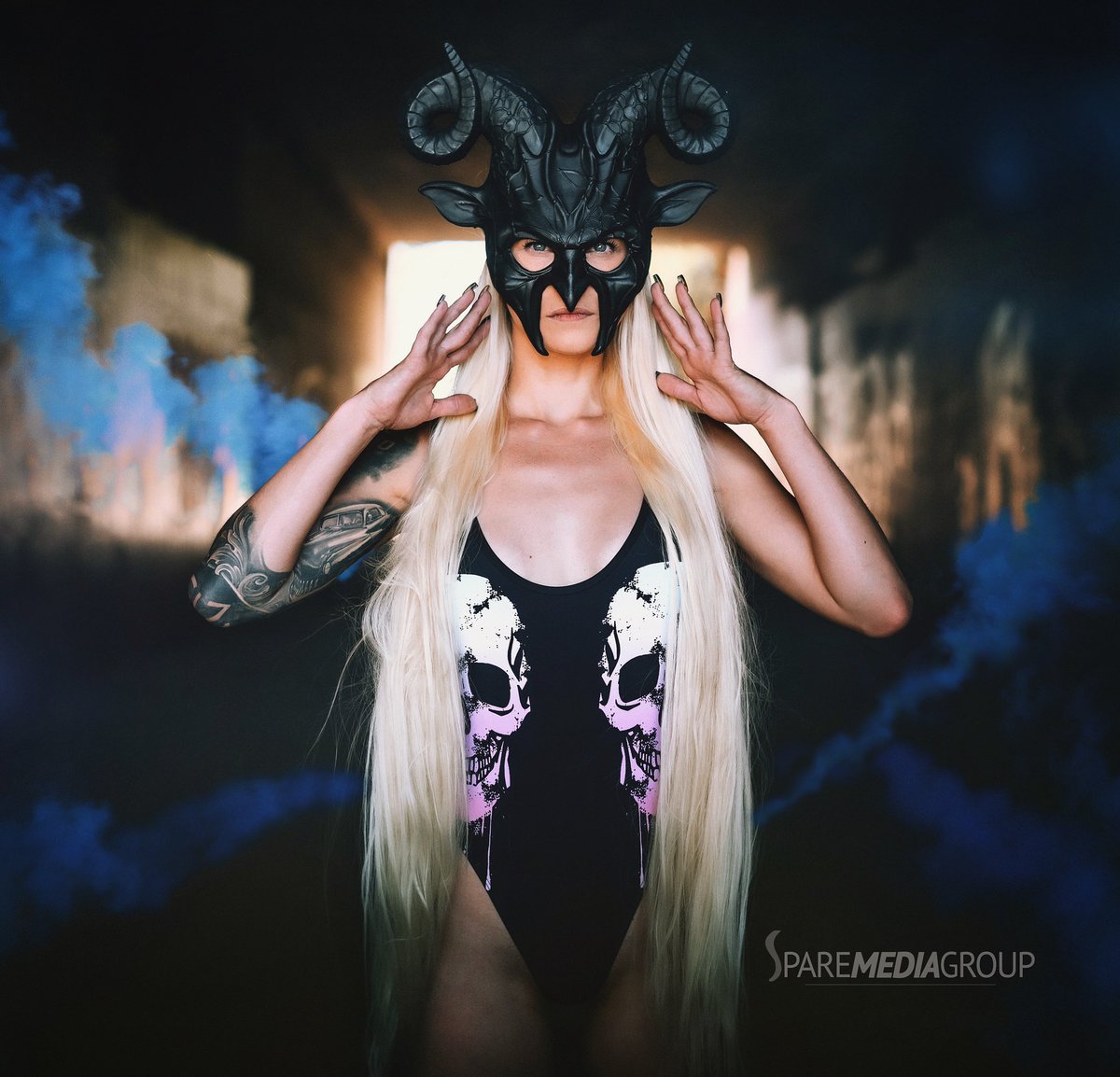 Conjure patreon.com/sparemediagroup 
#sparemediagroup #armsleevetattoo #smokebombphotography #masks2020
