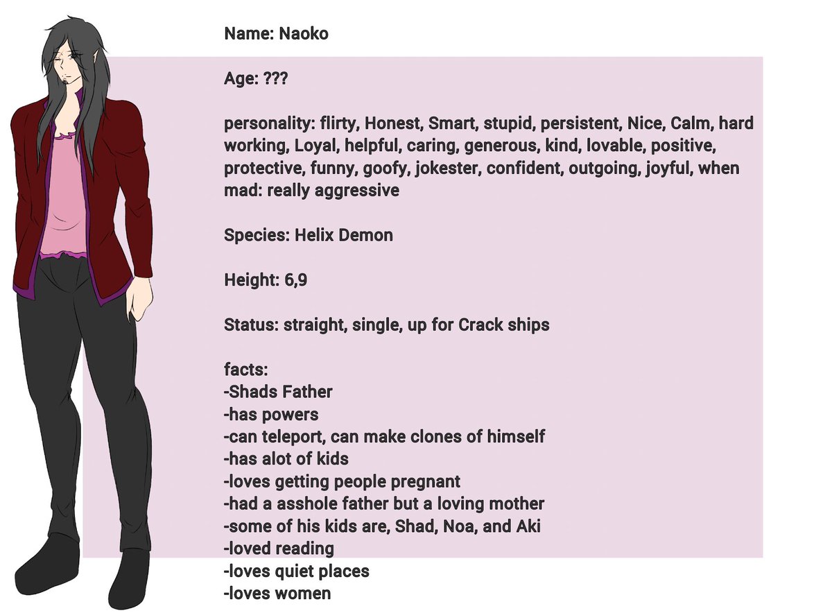 depresso_bean_'s tweet photo. Shads father redesign!
What do u think?
Naoko
Up for crack ships!
#Yuyu_nightmare_queen #YNQ #Yuyu_nightmare_queen_ocs #oc #ocs #YNQ_RefSheets #whatwefightfor #wwff #WhatwefightforComic #WHATWEFIGHTFOR https://t.co/VTuysDmNoU
