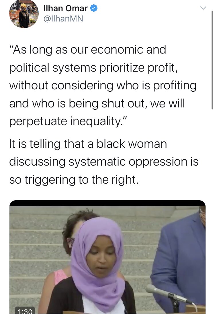 First, the quote that resulted in so much blowback:  @IlhanMN suggested that we tear down our political and economic systems. But surely this must just be a complaint about excesses, right? Crony capitalism, that kinda thing?