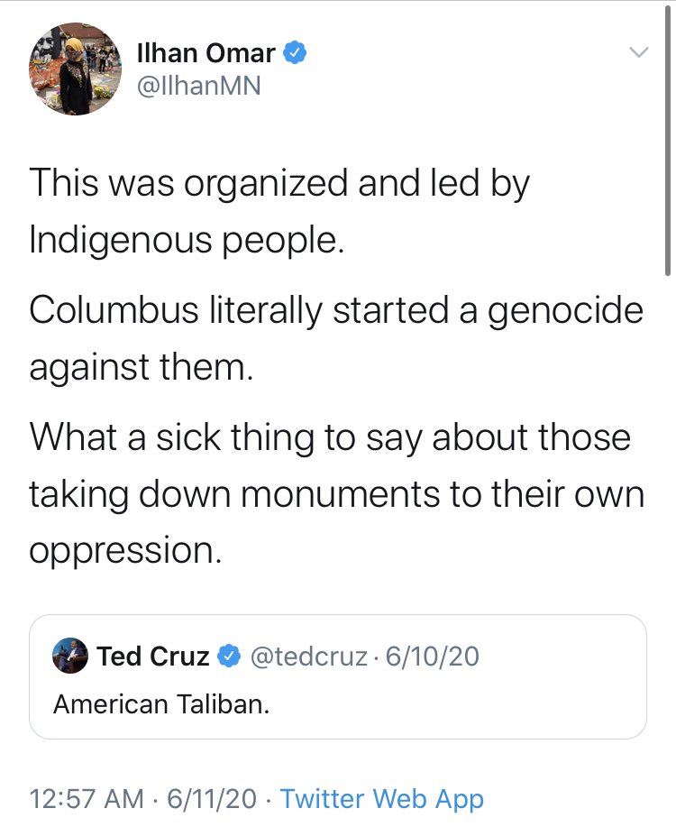 And in what should be a surprise to absolutely no one, she thinks the monuments have got to go too.