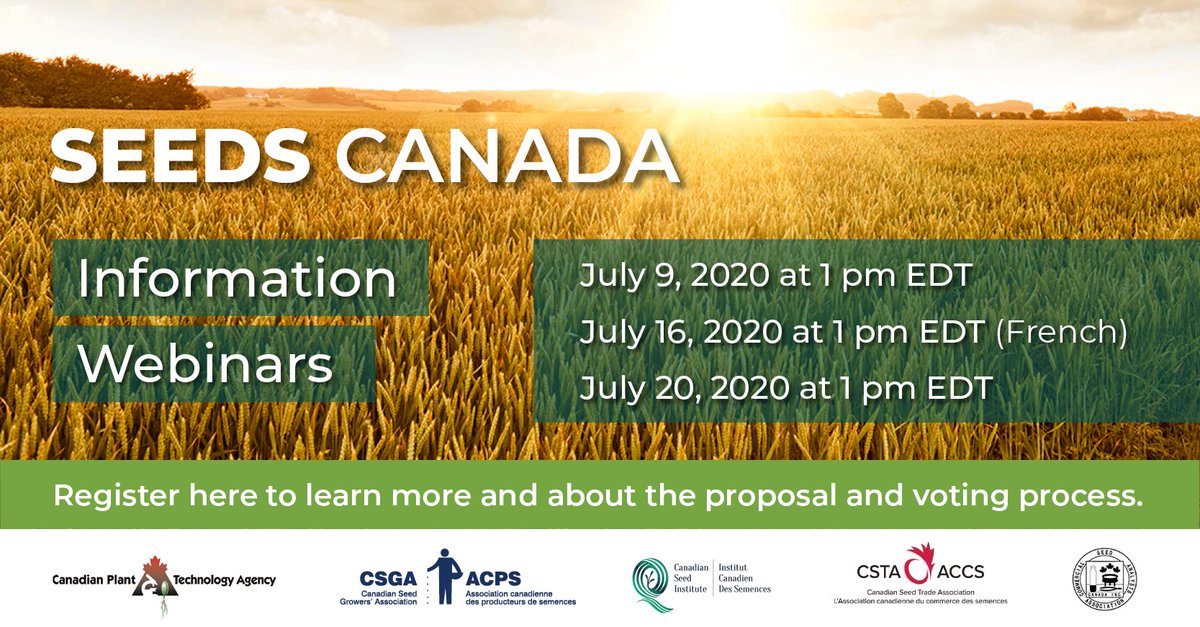 Seedgrowers's tweet image. Register for tomorrow’s Seeds Canada Webinar! Learn more about the amalgamation proposal from Members of the Oversight Committee and Inaugural Board.
Register at: seedsynergy.net/webinars