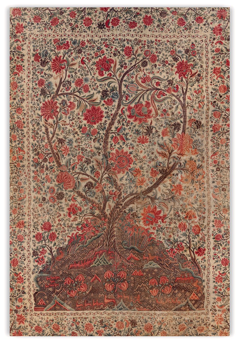DalrympleWill's tweet photo. How gorgeous is this?

Tree of Life Palampore
Northern Coromandel coast.
Circa 1730-50.
Painted and resist dyed cotton.
318 x 212 cm.
c/o @prahladbubbar Gallery https://t.co/4EmLN1yzOt
