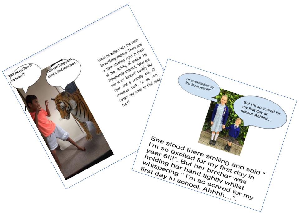 Monikara02's tweet photo. We have had fun with some 'freeze frame' Literacy! Year 3 took some photographs and imagined the speech that may have been spoken in that moment, they then practised putting the speech into sentences. Superstars!
#CreativeChildren #Lockdown https://t.co/Kr1lurRpUC
