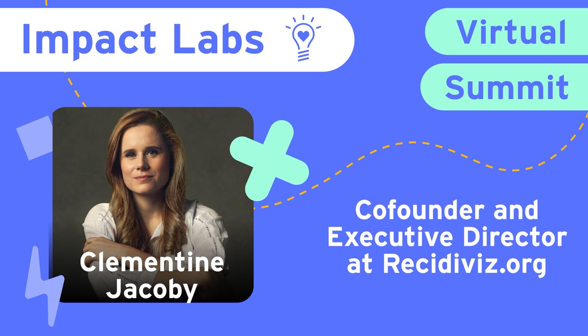 impactlabs_io's tweet photo. So happy to announce Clementine Jacoby as a speaker for this year's Impact Summit! Clementine is the cofounder and executive director of @RecidivizOrg, a non-profit dedicated to using data science to reform the criminal justice system. https://t.co/eow6gt2RW0