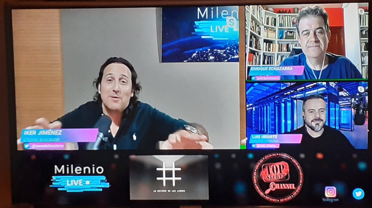 Butterflymc2's tweet photo. #topsecretchannel @TOPSECRETCHANN1 Buen programa con buena gente 😉 @navedelmisterio @Luis_Uriarte_ @enriquechazarra Da gusto veros https://t.co/pCZTha7Eco