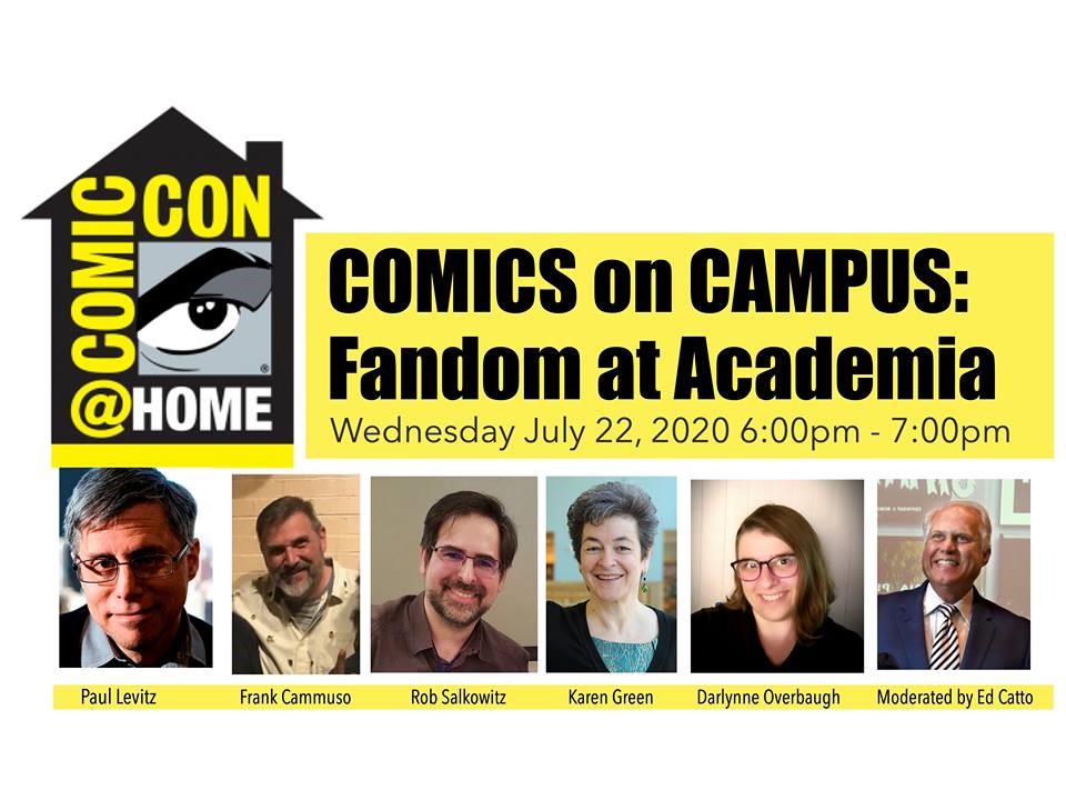 robsalk's tweet photo. Got to participate in this great @Comic_Con online panel on comics in academia, talking about the comics and transmedia approach I take in the @UW @CommLead program. Thx "Higher Ed" @EdCatto for organizing! #ComicConAtHome #CommLead https://t.co/sr3h2LNZUH