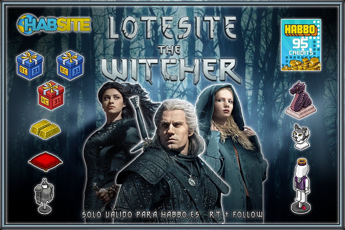 ESHabsite's tweet photo. Lotesite de la #SemaniteTheWitcher un solo ganador de todos los premios de la imagen, requisitos en ella. Solo valido para @ESHabbo, el sorteo finaliza el domingo 12 a las 22:59 HPE. mucha suerte.

#Habbo #playaparttogether https://t.co/A0GM1aQX8u