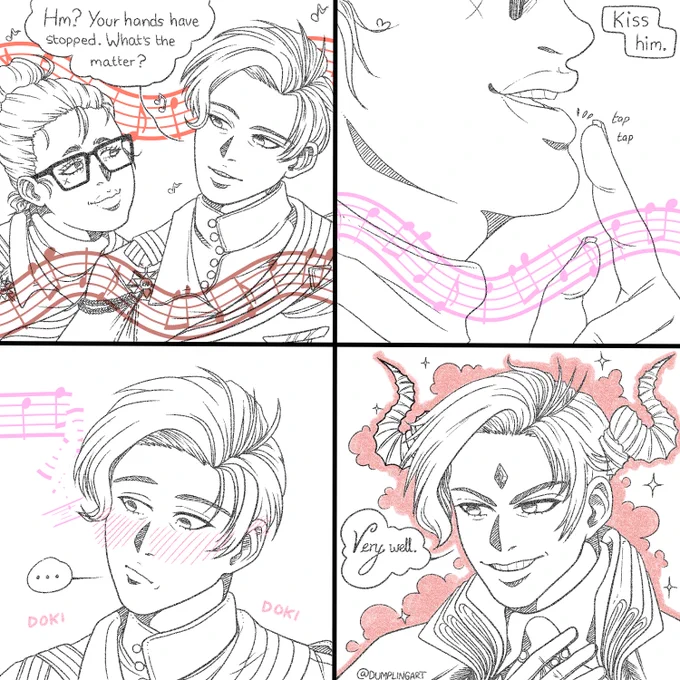 "Who would have thought a human like you could stir up these feelings within me?"
✨✨✨
That Piano Timbre for You card should've gone like this instead... ; w ; I love blushy Lucifer, it's a rare sight that we love to see~ * v *
???
#ObeyMeShallWeDate #ObeyMeLucifer #ObeyMeJP 