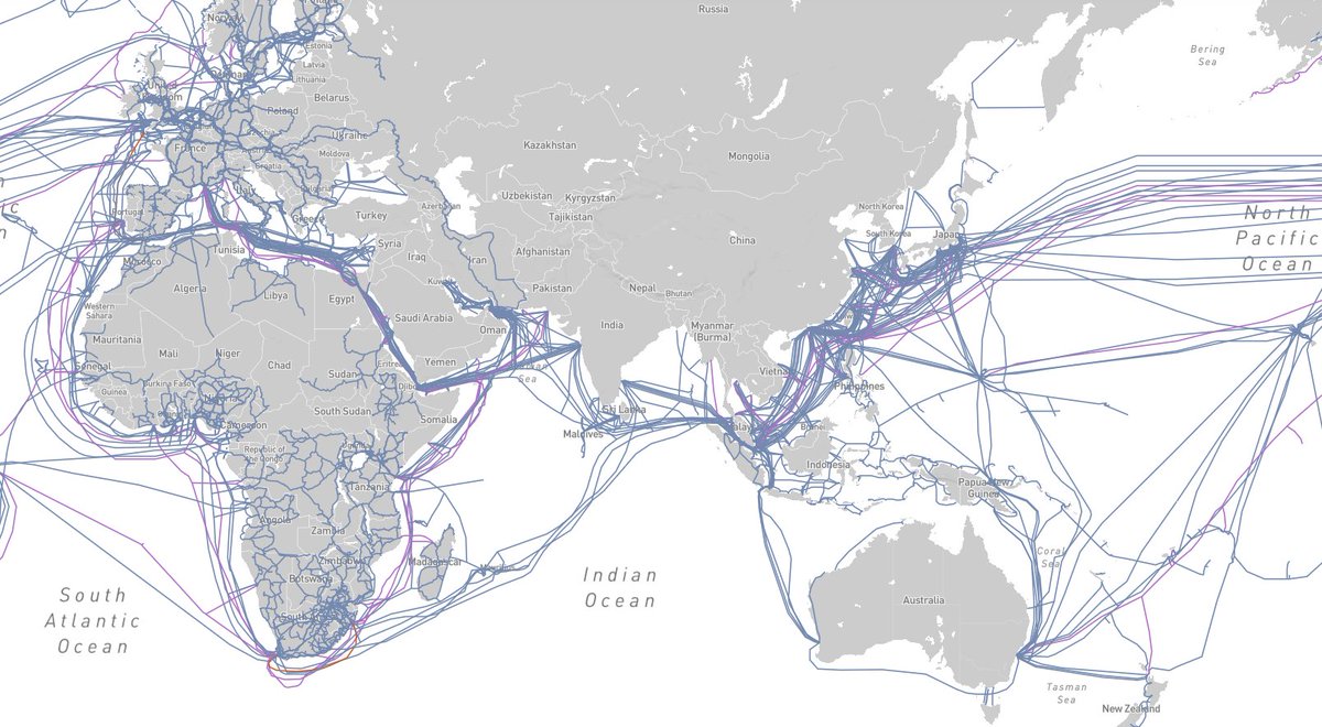 rezwan's tweet photo. Map of the world's undersea internet cables via @infrapedia
https://t.co/DubUcfsyAy
#submarinecable #fibercable #fibermap https://t.co/BxMu17PKe6