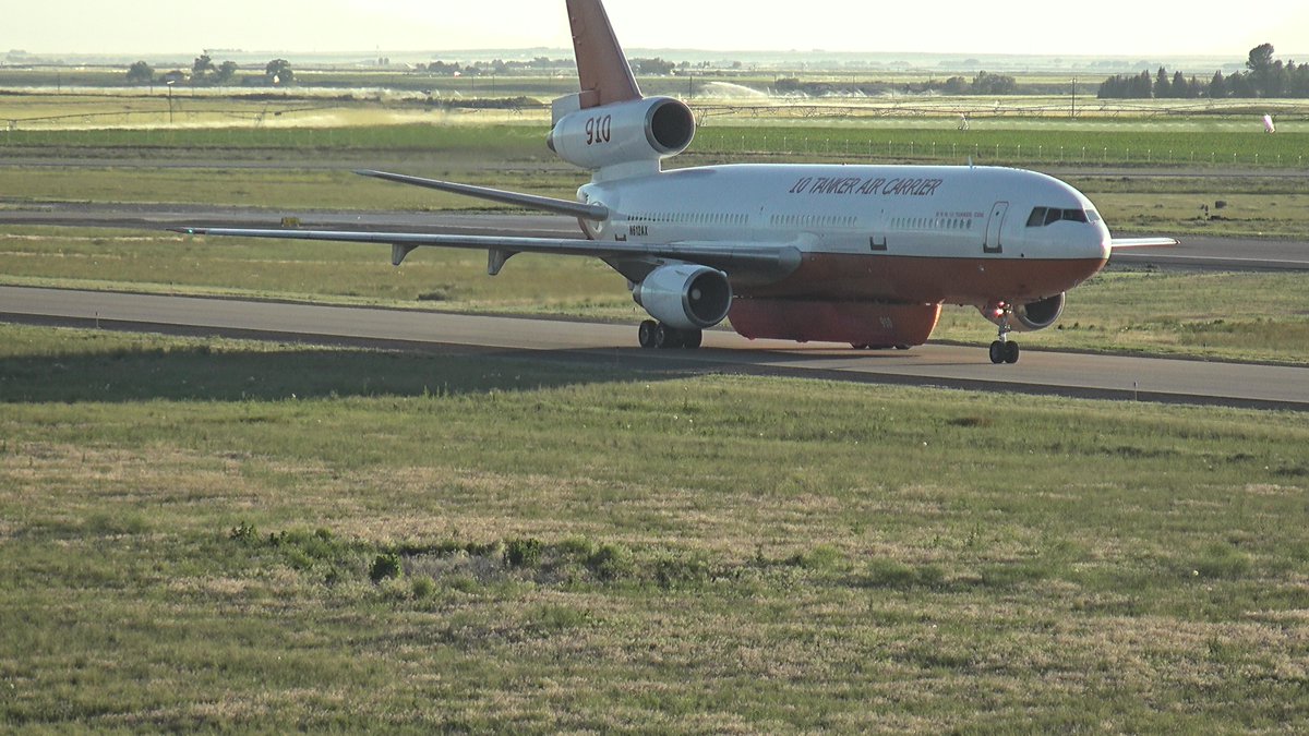 NWSPocatello's tweet image. We caught the Very Large Air Tanker (VLAT) returning from firefighting operations on our office webcam. Thanks to all of the wildland firefighters who work to protect valuable assets. #idwx #telegraphfire