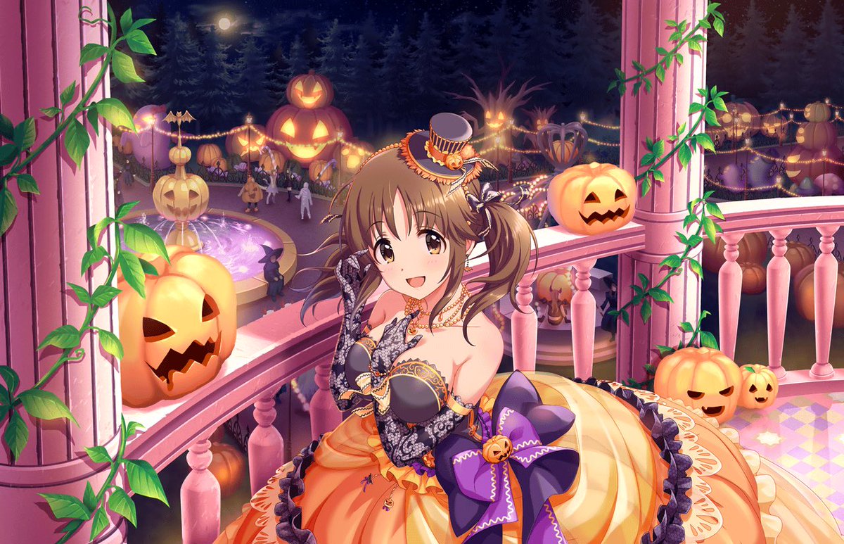 3) Airi Totoki’s SSR1, “Pumpkin Party!” The idolized got me into deresute all those years ago I’m not even kidding... the ghosts and the purple sky and her :p .... so perfect.... also she got a HALLOWEEN BALLGOWN like Hi?