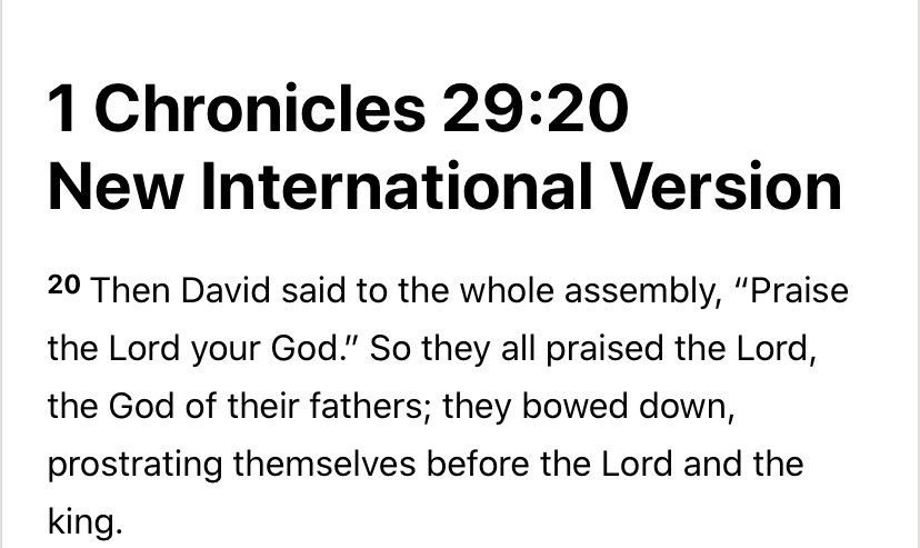 Another example giving is First Chronicles 29:20 that is meant to distinguish between worship given to God and that of a man. Now these are the classic proof texts put forth. But scripture gives a clue to tackle them. So let us proceed.