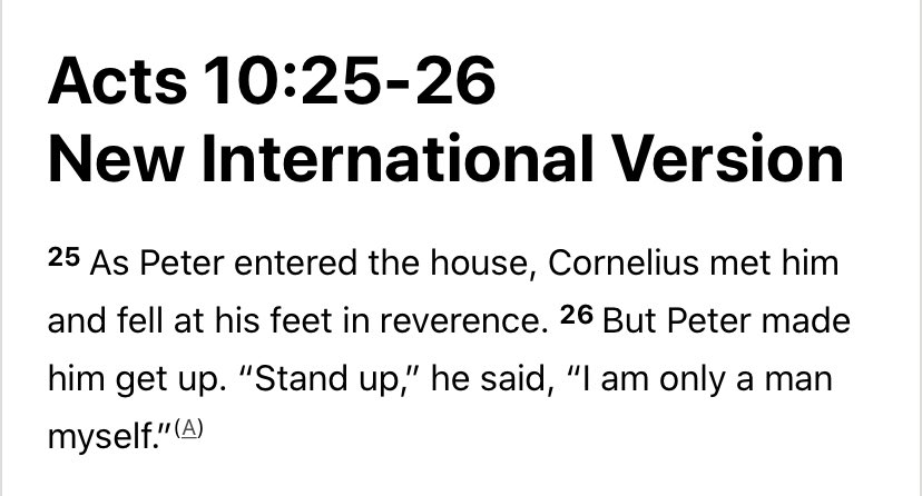 Acts 10:25-26 also uses the term proskyneo which is rendered as reverence in some translations and worshipped in others. But the key here is that Peter immediately rebukes the man and says he should not be doing this. Yet Jesus did not do this when others “worshipped” him.