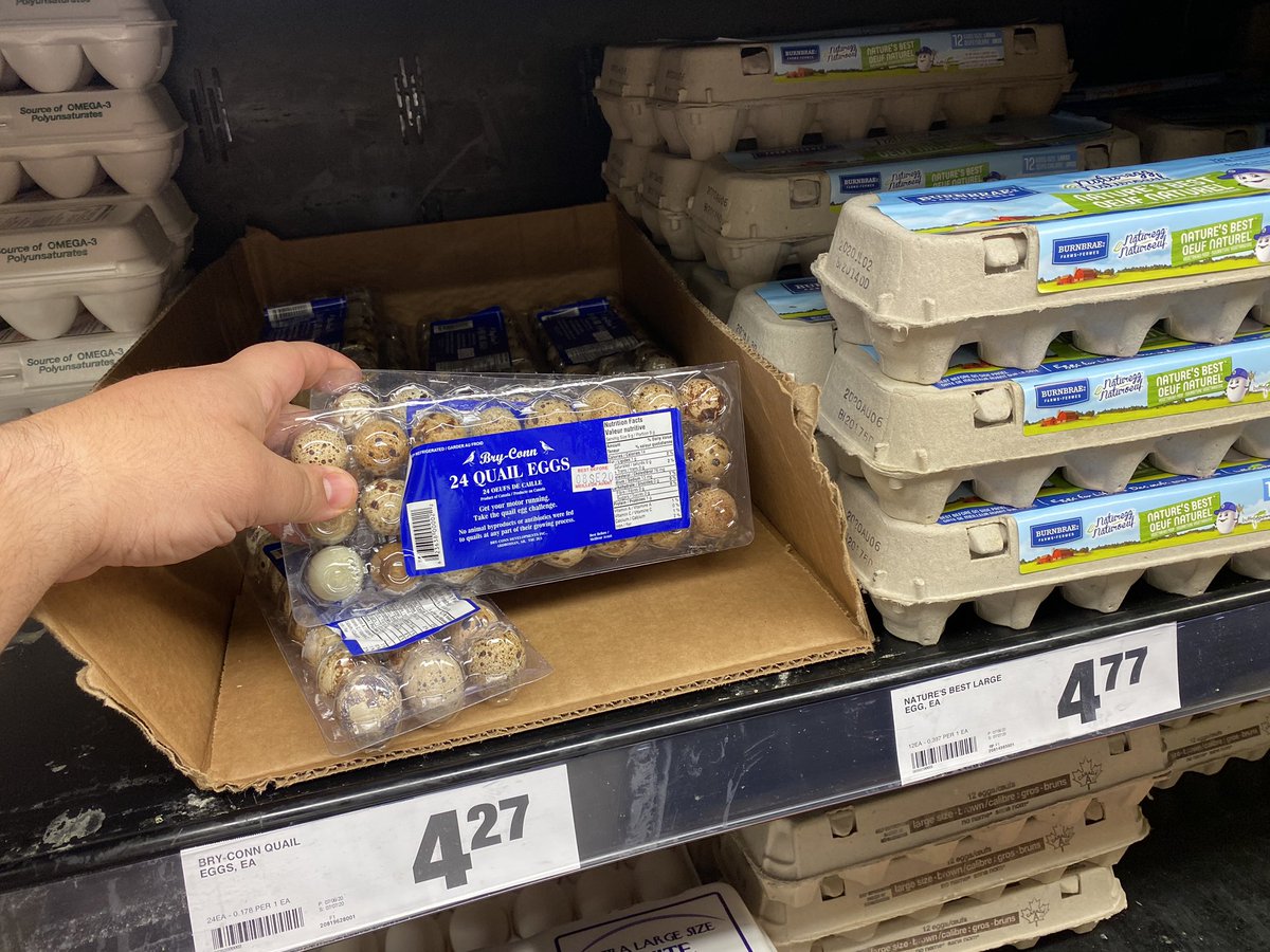 OnlyAdamTamer's tweet photo. @jimjefferies quail eggs right beside the regular chicken ones at my market! Just saying. Btw, I loved Incompetent.. I mean Intolerant! 😜 https://t.co/exXpFmMGsM