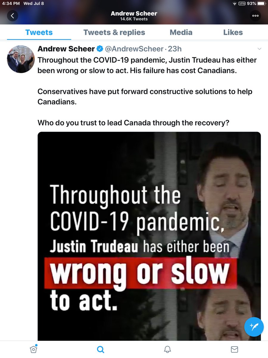 This is what has been amplified since the assassination attempt on Scheer’s account.