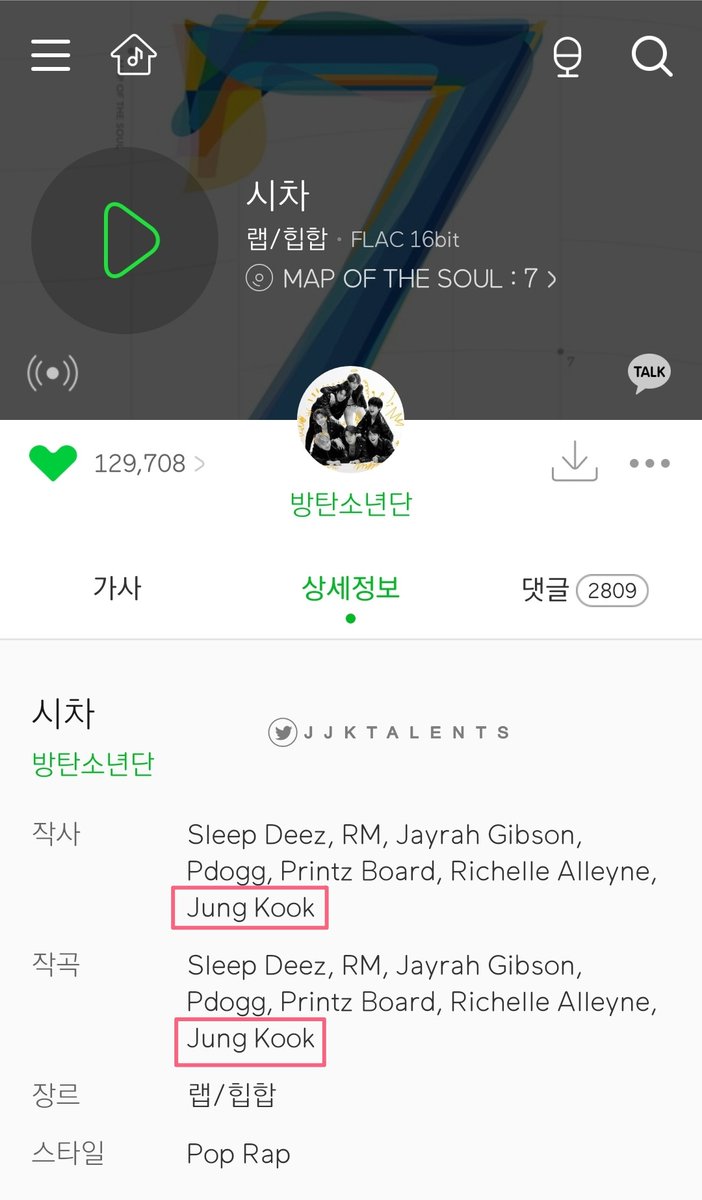 Jungkook's credit Map of the Soul: 7 (3/3)My Time (시차){Physical album}Co-produce / Chorus{Melon}Lyrics / Composition{Spotify}WrittenScan credit of the album: @/thegospelofjeon #JUNGKOOK  #정국  @BTS_twt
