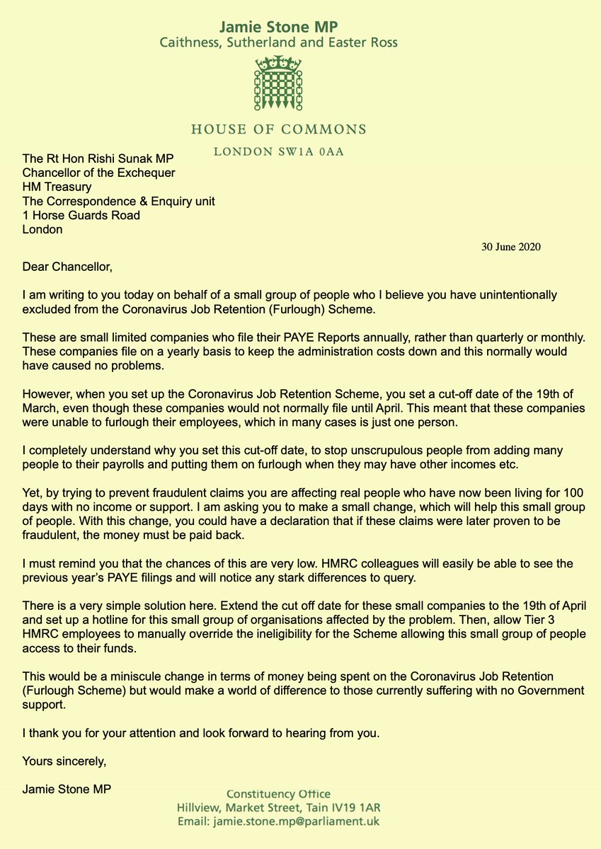 Really easy solution to the #annualPAYE problem. 

See my letter to the Treasury below with a simple fix for this issue which has meant many have had £0 for months now