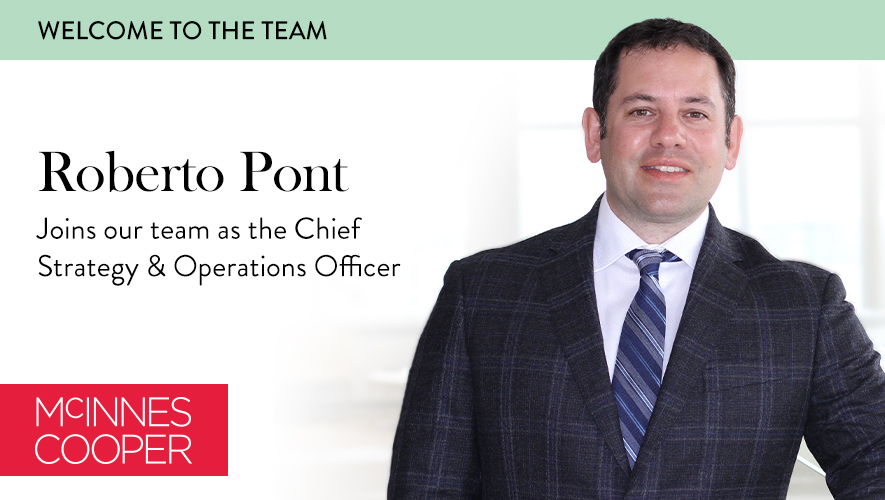 McInnes Cooper is pleased to announce the hire of our Chief Strategy &amp; Operations Officer, Roberto Pont. Join us in welcoming Roberto to the team! 🎉 bit.ly/2Z8Xkpu