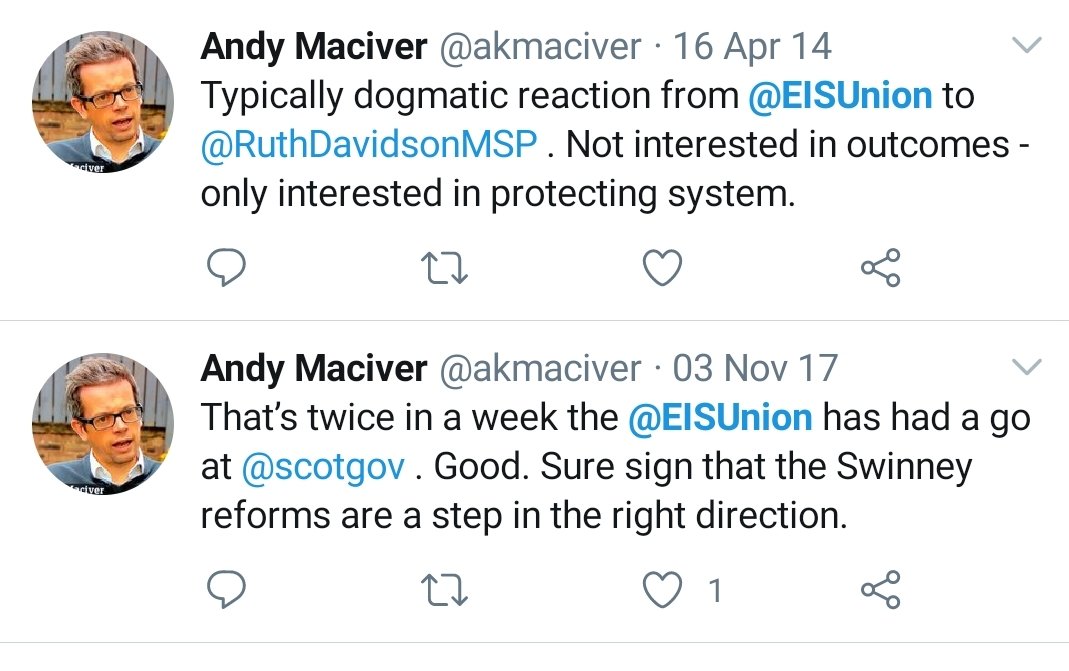 Do a Twitter search for  @akmaciver and  @eisunion and have a look for yourself. This small selection goes back to 2014.