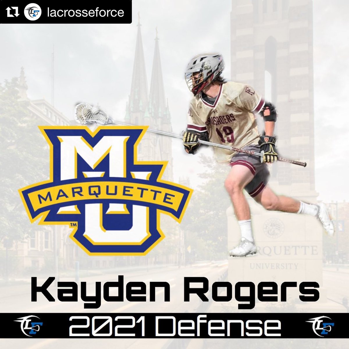 2021 LSM/Defender Kayden Rogers has committed to play lacrosse at <a href="/marquettemlax/">Marquette Lacrosse</a> - Congrats 19!! #Bethebest #Faithlax @fl_crusaders @flhsclass2021 @k_rogers19 @recruitingrundown <a href="/toplaxrecruits/">TOP_LAX_RECRUITS</a> @il_preps <a href="/tyxanders/">Ty Xanders</a>