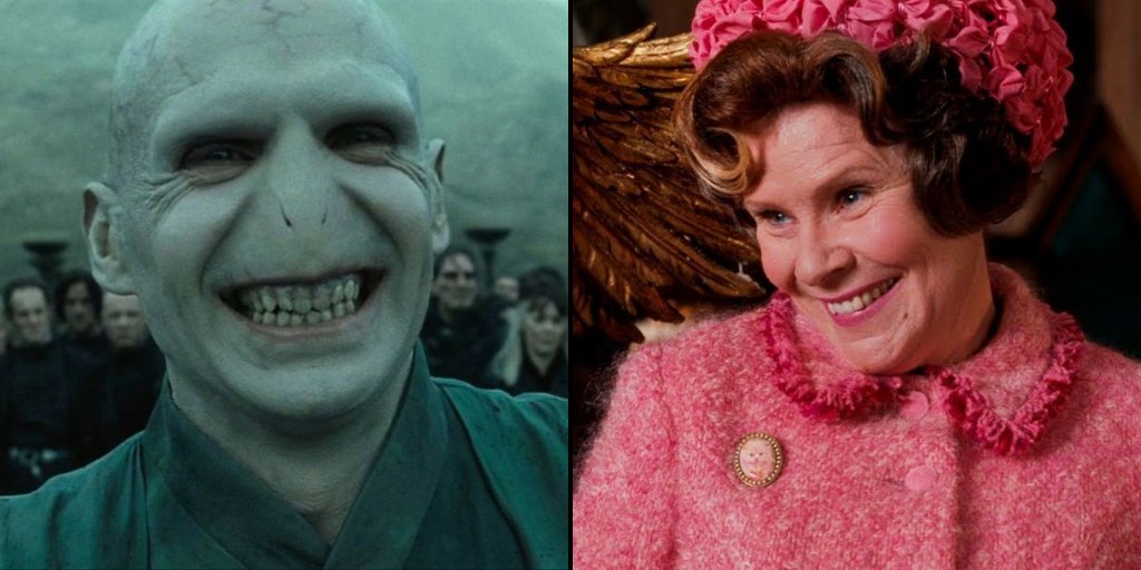 MuggleCast's tweet image. The movie villain.                       The actual villain.