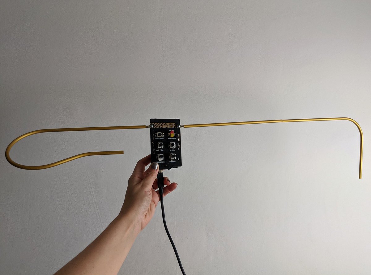 helenleigh's tweet image. Well I appear to have successfully put together this theremin tonight, an open source hardware @arduino Uno shield from Gaudi Labs. It apparently does CV so I wanna try and use it to control one of my synths. I'd post video but my neighbor complained already 😅