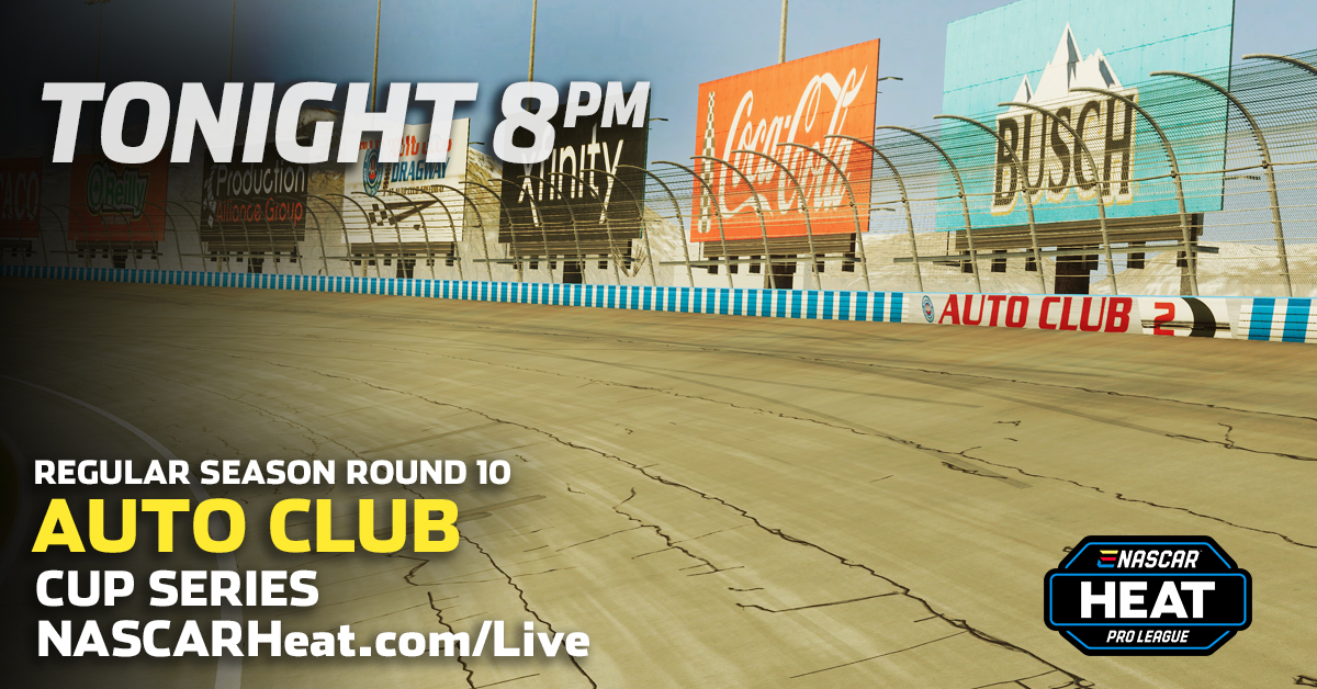 We're one hour away from Round 10 of the #eNASCARHeat 2020 season!

Tune in at 8pm to catch all the action!  

NASCARHeat.com/Live 

#eNASCAR <a href="/NASCAR/">NASCAR</a>