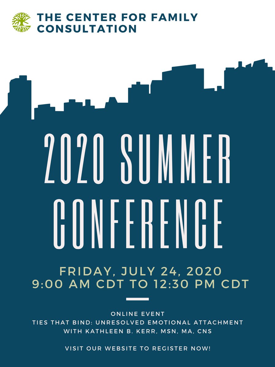 cfcevanston's tweet photo. Click the link below to register! Registration ends July 23rd, 2020 @ 3:00PM CDT
https://t.co/LKw3rldl55
#summerconference #bowentheory #familytherapy #bowen #cfcevanston #onlineevent https://t.co/EShmtXJlUY