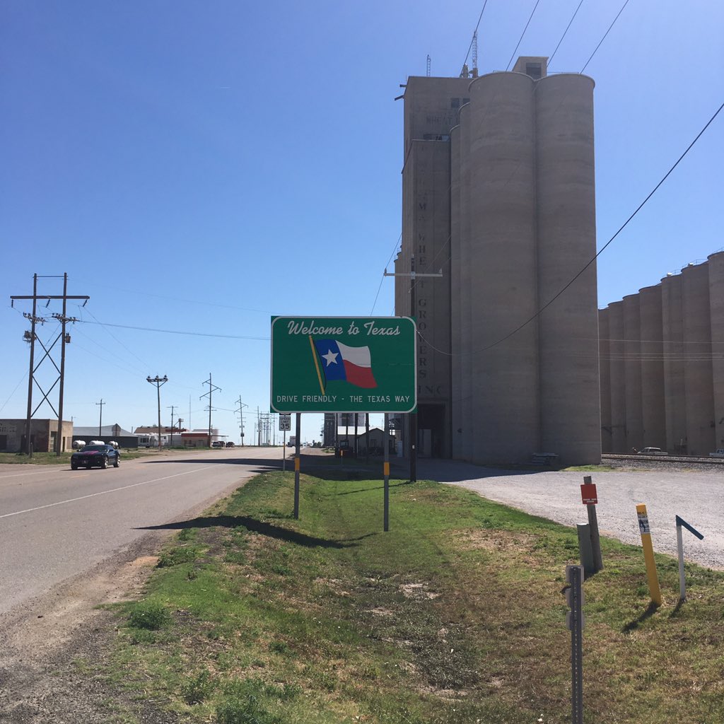 103.1 degrees at the OK - TX state line