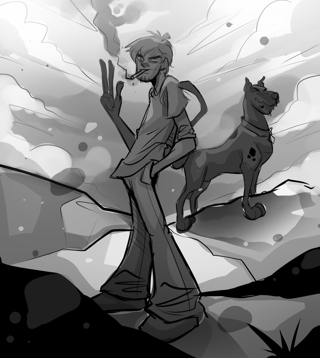 FabitoFR_'s tweet photo. Un shaggy fumon y un Scooby 

#sketch #myart https://t.co/SFAcFEWPWv