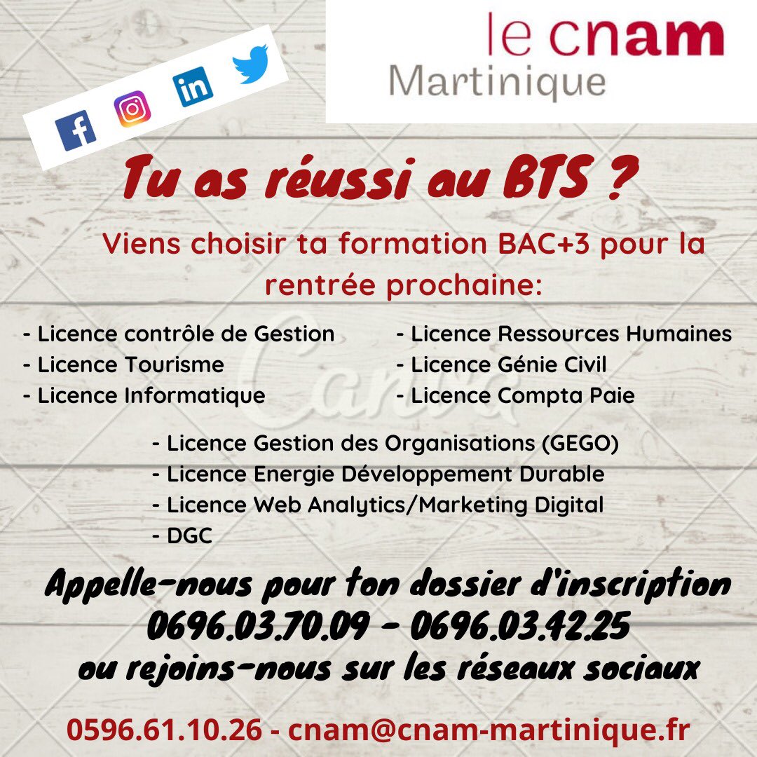 Prenez votre destin en main #licence #alternance #étudierenmartinique #cnammartinique