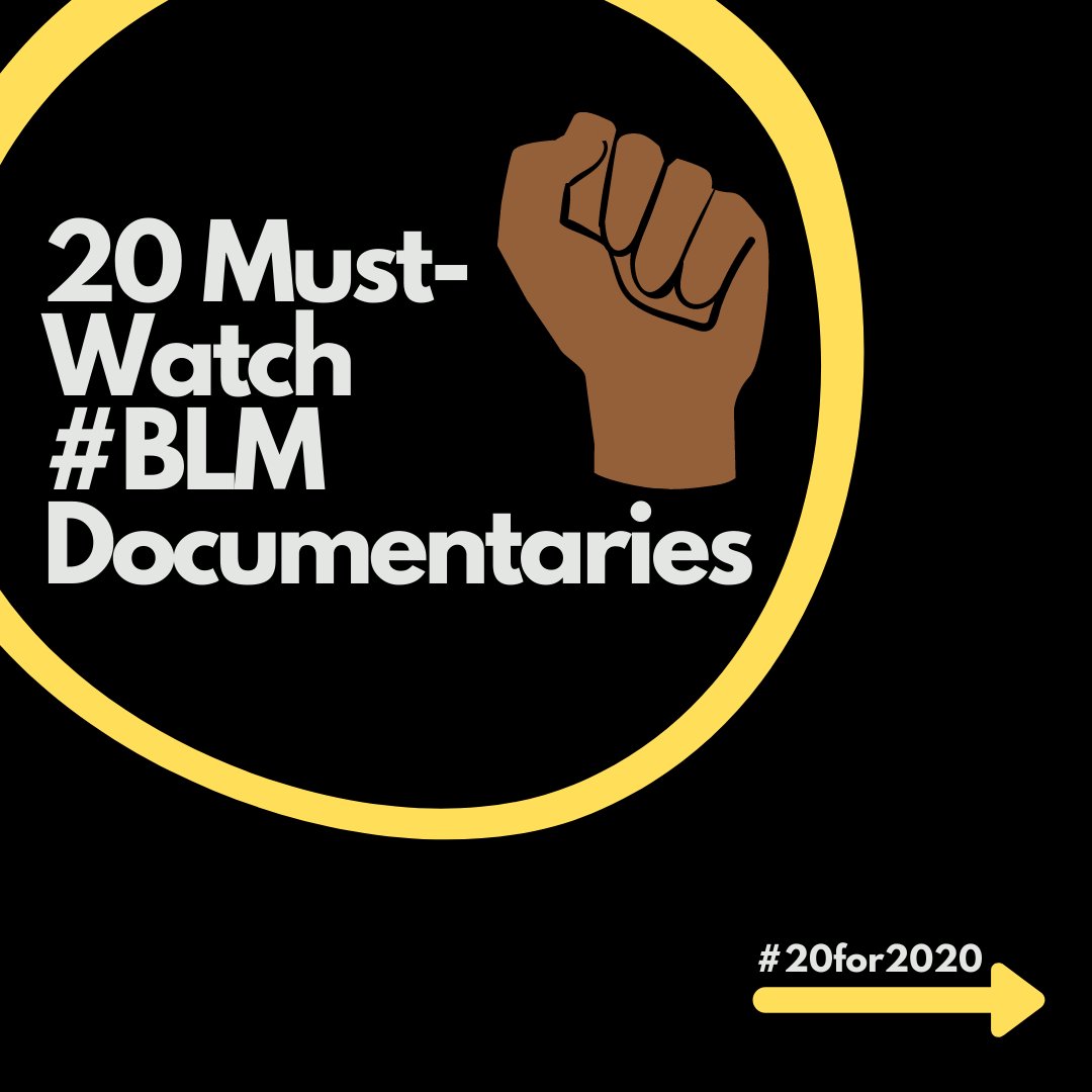  #20For2020 Do not let the  #BLM fight fade as it has so many times before.  @vincentmward   @aminelgamal  @allseasonfilms & I gathered a list of  #docs which focus on black racial issues, as we all discuss a lot of things that should have been discussed a long time ago. Please RT.