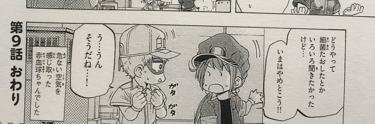 本日のはたらく細胞BABY2巻の見どころ!!
急ぎの仕事が入って朝方になっちゃった?本日は地味に赤血球ちゃんといる機会が多い白血球君!
さりげに悩みも聞いてあげて優しく見送る紳士✨そんな健気な白血球君を見てあげてください!
発売まであと11日!7月20日発売です!! #はたらく細胞BABY