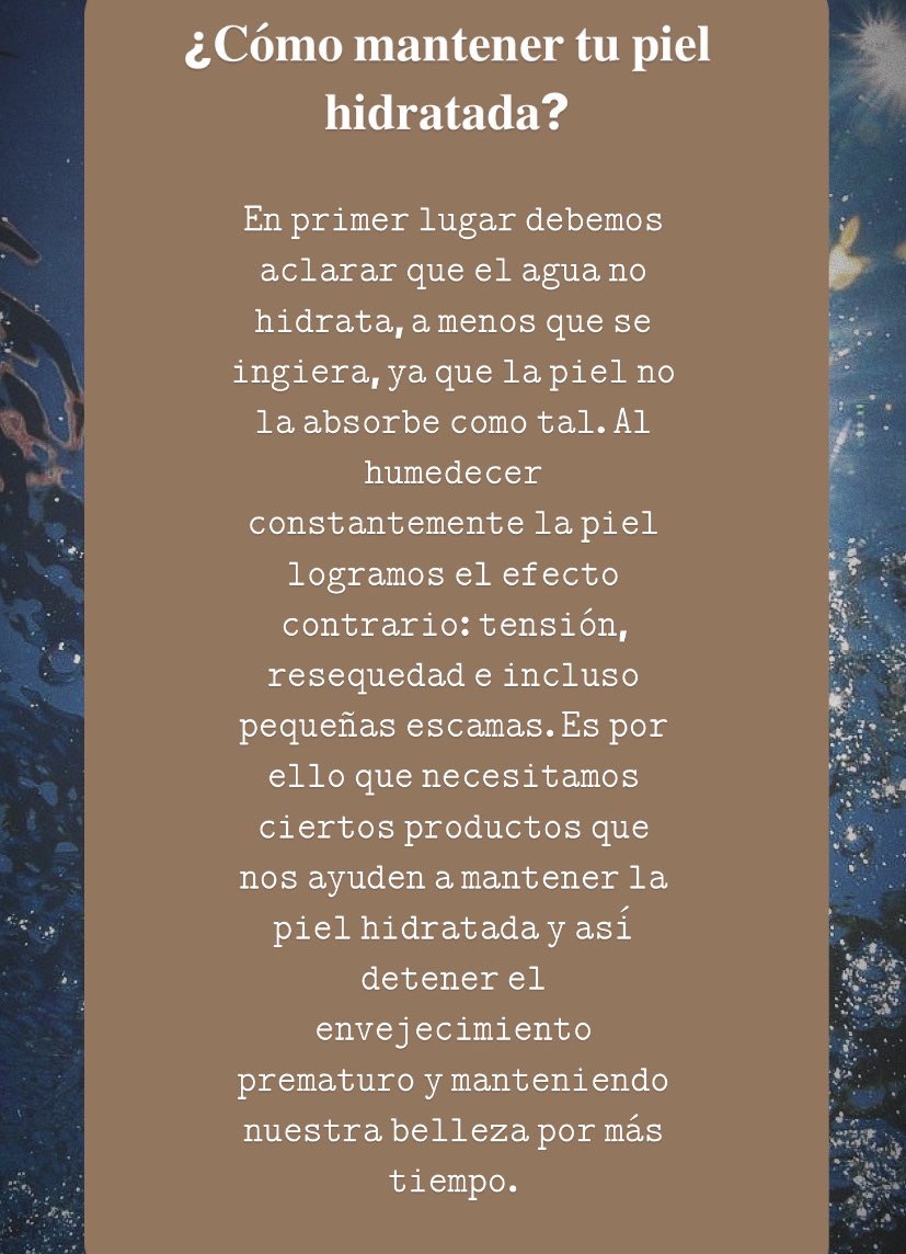 skincareholic's tweet photo. 𝐇𝐈𝐃𝐑𝐀𝐓𝐀𝐂𝐈𝐎́𝐍: Es proporcionar agua a tu cuerpo y restablecer el grado de humedad normal en la piel. https://t.co/IphFELbx18