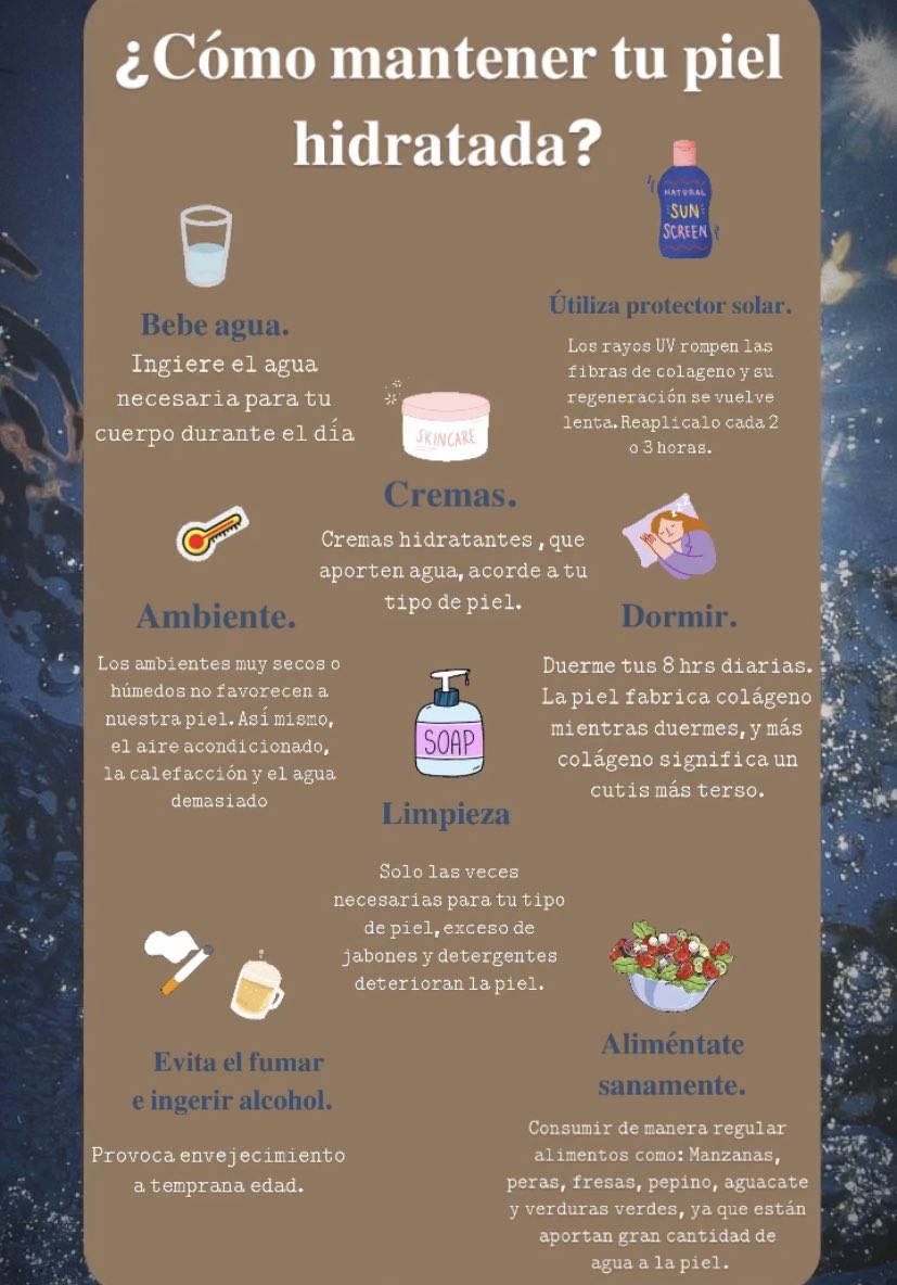 skincareholic's tweet photo. 𝐇𝐈𝐃𝐑𝐀𝐓𝐀𝐂𝐈𝐎́𝐍: Es proporcionar agua a tu cuerpo y restablecer el grado de humedad normal en la piel. https://t.co/IphFELbx18