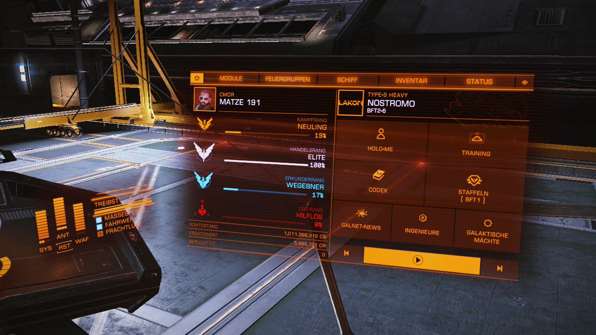 CMDR_MATZE191's tweet photo. first elite rank and the frist billion #EliteDangerous #Elite #cmdrmatze191 #bft2 #bloodfoxtribe https://t.co/9HtGkxQLhg