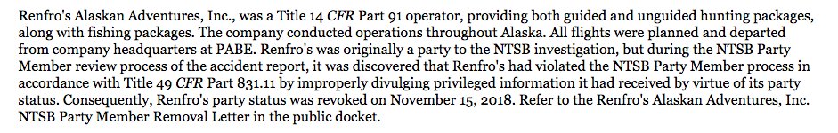 In the course of the RUS investigation Renfro’s lost its “party” status after it was discovered that Mr. Renfro had provided confidential information from the investigation to an outside consulting firm & lawyers./11