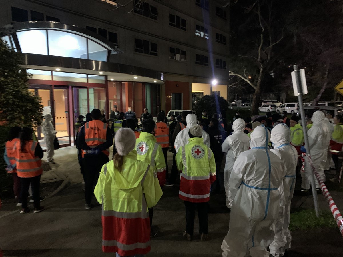Our teams have been on the ground distributing food &amp; other essential items to residents at #NorthMelbourne towers who are in #hardlockdown. We will cont. to work with other agencies &amp; community groups to ensure families get what they need to survive &amp; cope. #COVID19au
