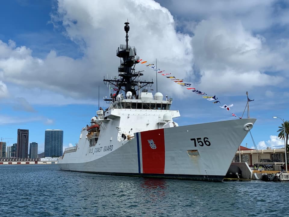 USCG's tweet photo. The U.S. Coast Guard's fleet features some of the most advanced ships on the high seas. Watch Mega Marine Machines on @Discovery Channel at 9:00pm EST to learn about the USCGC Kimball https://t.co/YVXvXcuWPD
